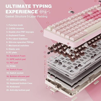 YUNZII B75 PRO Wireless Mechanical Keyboard, 75% Layout