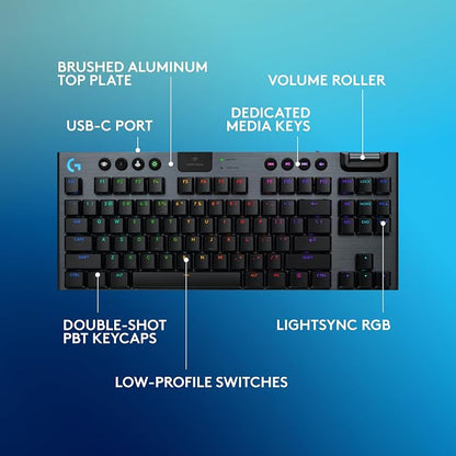Logitech G915 X Lightspeed TKL Wireless Mechanical Gaming Keyboard, Double-Shot
