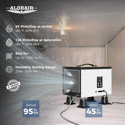ALORAIR Crawl Space Dehumidifier, 120 PPD Crawlspace Dehumidifiers