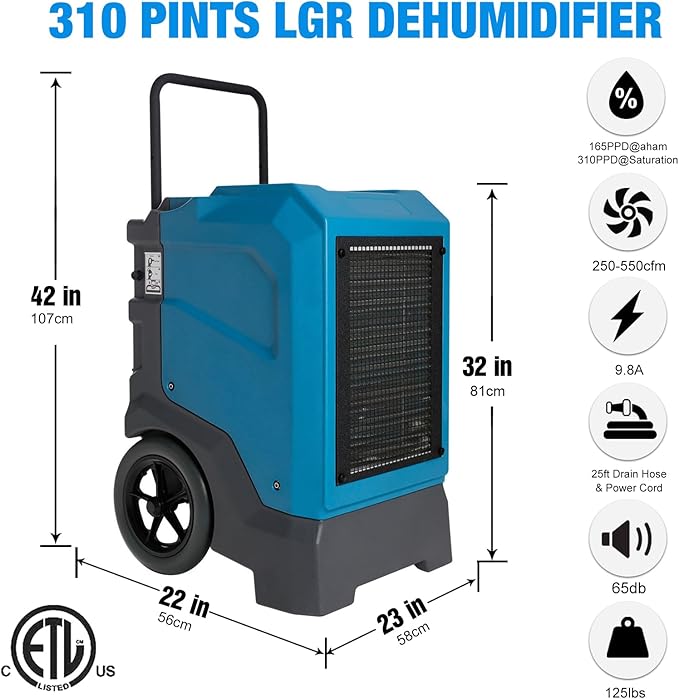 MOUNTO 310 Pints LGR Commercial Dehumidifier