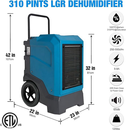 MOUNTO 310 Pints LGR Commercial Dehumidifier