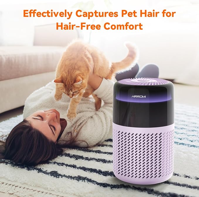 AIRROMI Air Purifier for Bedroom Home, HEPA Filter, Covers Upto 549 Ft²