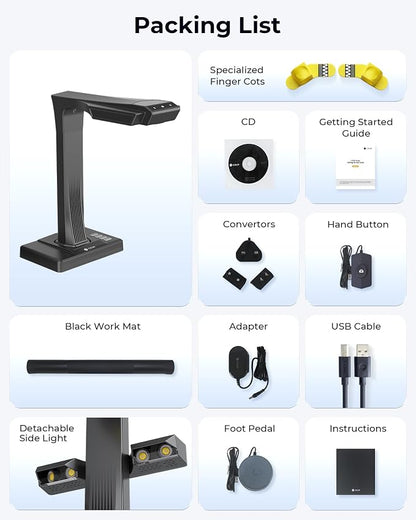 CZUR ET MAX Professional Book Scanner, 38MP Document Camera, Laser Curve-Flatten