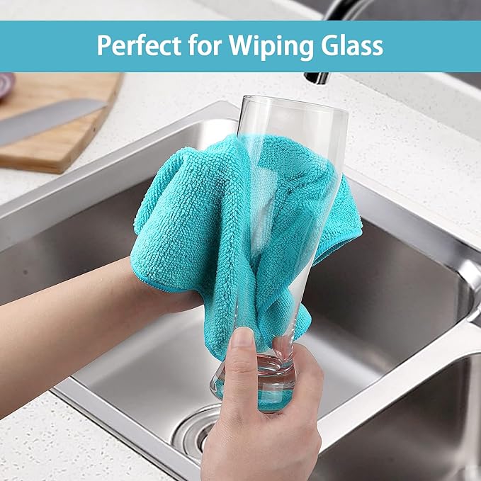 HOMEXCEL Microfiber Cleaning Cloth, 24 Pack Cleaning Rags, Cleaning Towels