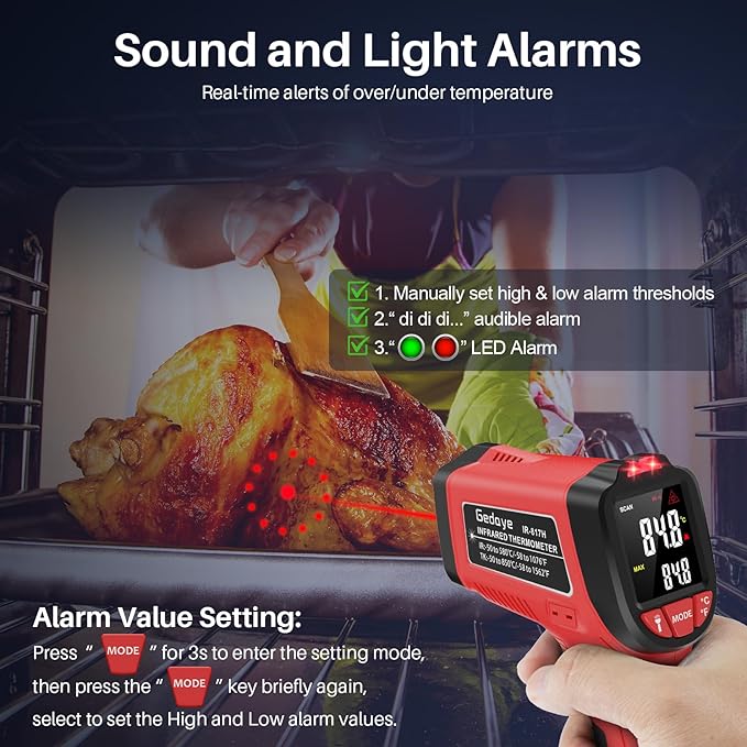 Infrared Thermometer Gun, Gedaye Laser Temperature