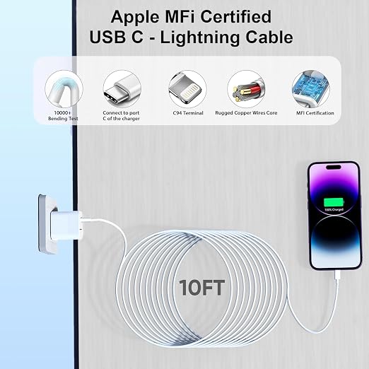 iPhone Charger Fast Charging 10 ft