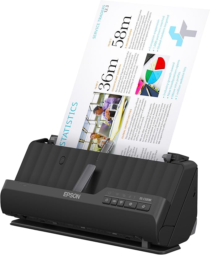 Epson - Workforce ES-C320W - Wireless Compact Desktop Document Scanner -