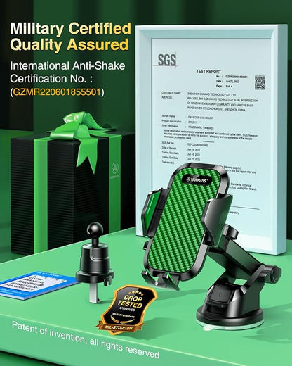 VANMASS True Military-Grade Car Phone Holder Strongest Suction & Clip Cell
