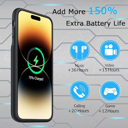 Battery Case for iPhone 14 Pro Max, Upgraded 10800mAh Rechargeable Portable