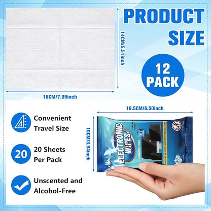 240 Count Electronic Cleaning Wipes 12 Pack Pre Moistened Screen Wipes