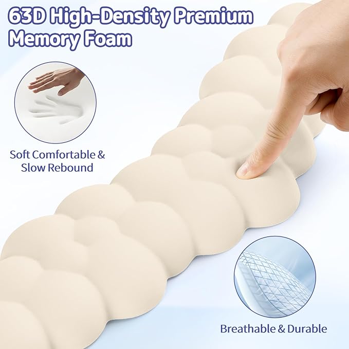 Cloud Wrist Rest for Keyboard and Mouse, Memory Foam PU Leather Keyboard Wrist