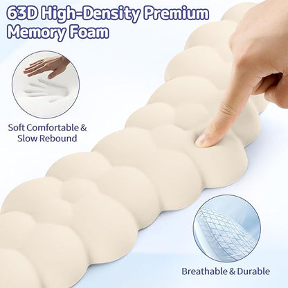 Cloud Wrist Rest for Keyboard and Mouse, Memory Foam PU Leather Keyboard Wrist