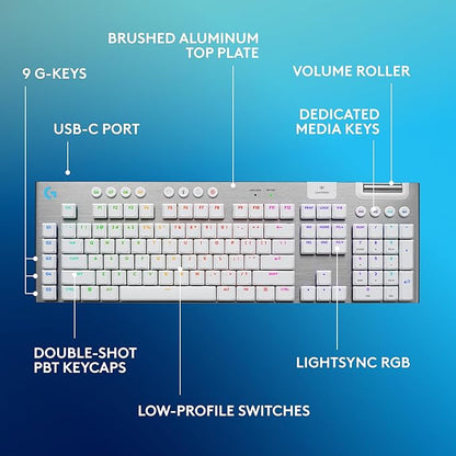 Logitech G915 X Lightspeed Wireless Mechanical Gaming Keyboard, Double-Shot PBT