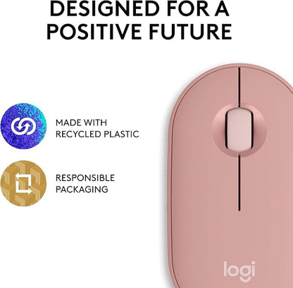 Logitech Pebble Mouse 2 M350s Slim Bluetooth Wireless Mouse, Lightweight