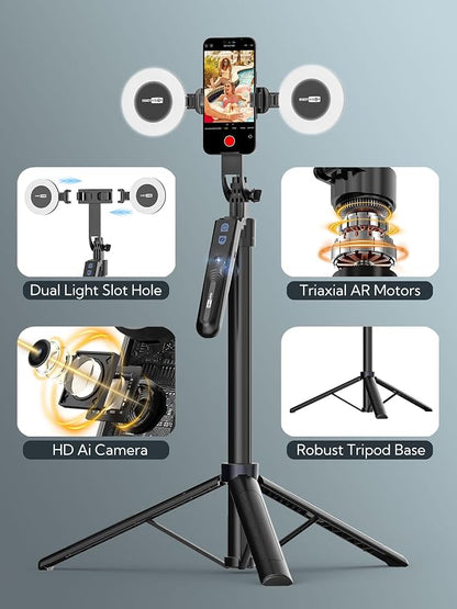 Auto Face Tracking Tripod 360 Rotation, Phone Tripod