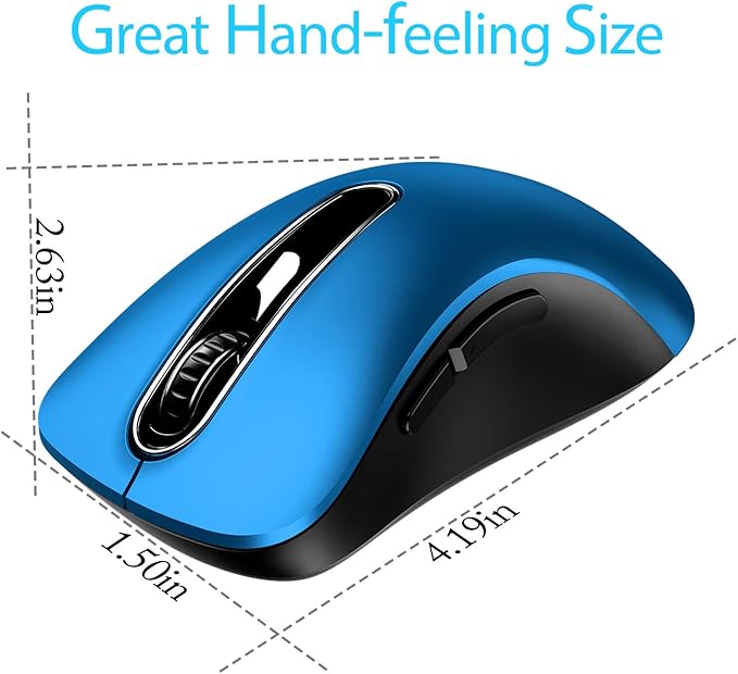 memzuoix 2.4G Portable Wireless Mouse, 1400 DPI Mobile Optical Cordless Mice