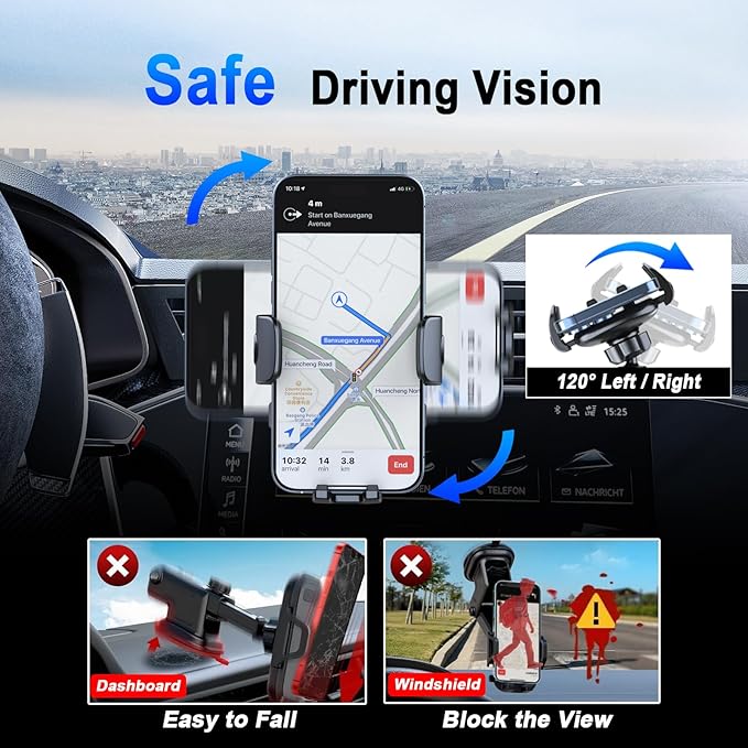 Car Phone Holder for Horizontal/Vertical VentUniversal Cellphone Stand Car