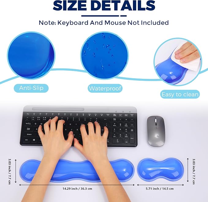 Gel Wrist Rest for Keyboard and Mouse, Wrist Rest for Keyboard, Mouse Wrist