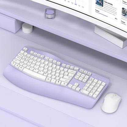 Ergonomic Wireless Keyboard and Mouse Combo, Wave Keys Keyboard
