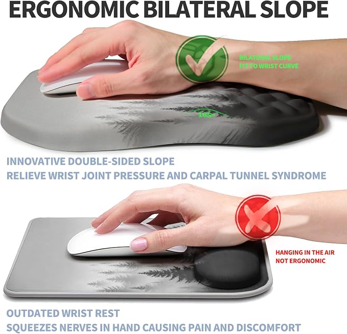 Ergonomic Raised Mouse Pad Wrist Support
