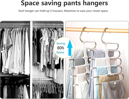Upgrade Azeroth Pants Hangers 4 Pack Space Saving S-Type Stainless Steel