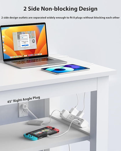 40W Fast Charging Station, Desk Clamp Power Strip 20W USB C, 8 Outlets