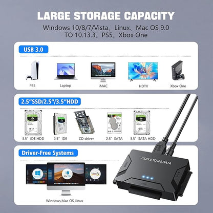 MaxRenard Hard Drive Reader USB 3.0 to SATA/IDE Adapter | Universal External