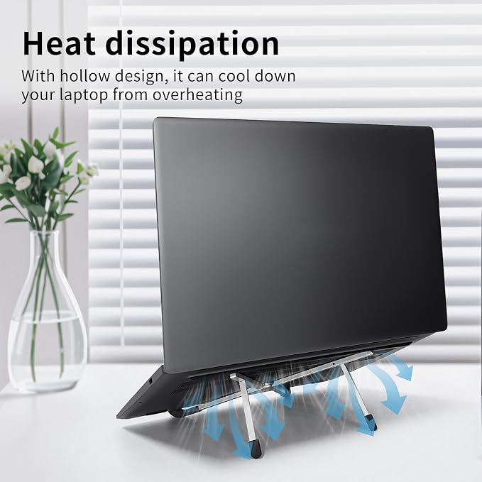 Protable Laptop Stand for Desk, Foldable Laptop Riser Holder, Ventilated