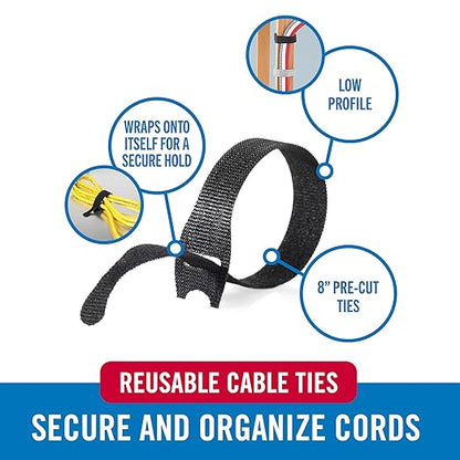 VELCRO Brand 150pk Cable Ties Value Pack | Replace Zip Ties