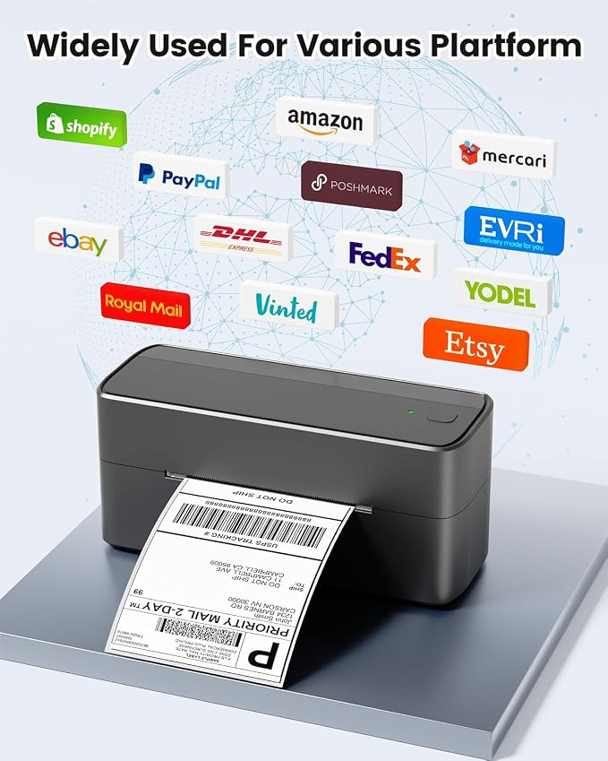 Phomemo Bluetooth Shipping Label Printer, 241BT 4X6 Wireless Thermal Printer