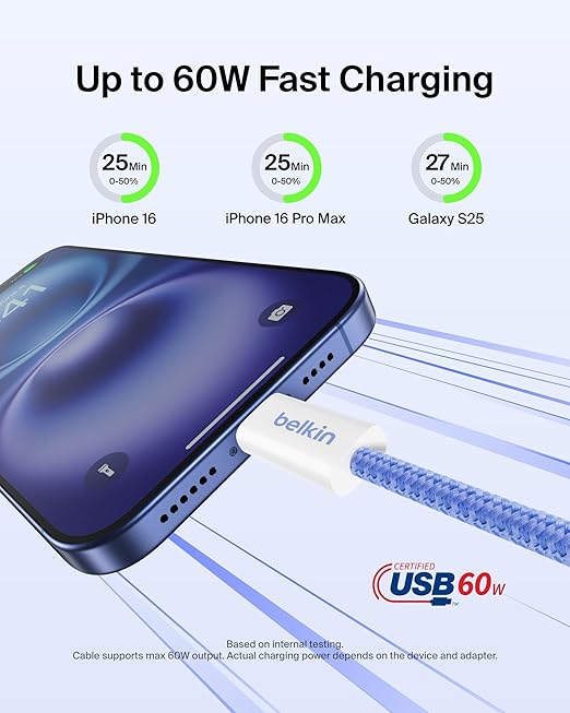 Belkin USB C to USB C Cable 2-Pack, 60W