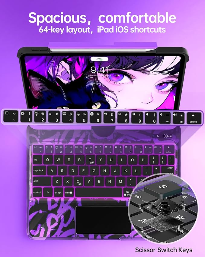 Intermerge Clear Keyboard Case for iPad Air 13" & Pro 12.9"