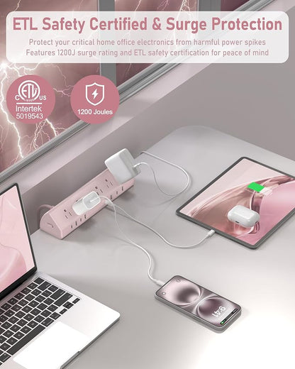 Jgstkcity Desk Clamp Power Strip, 45W Fast Charging Station, 4 USB-C, 4 USB-A