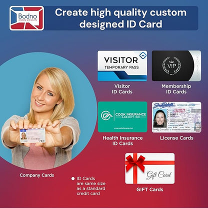 Bodno Seaory S28 Dual Sided ID Card Printer & Complete Supplies Package ID