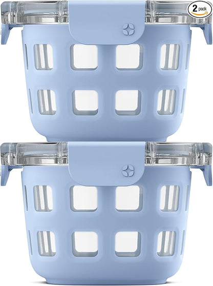 Ello Duraglass 2-Pack 2 Cup Reusable Glass Container Jar