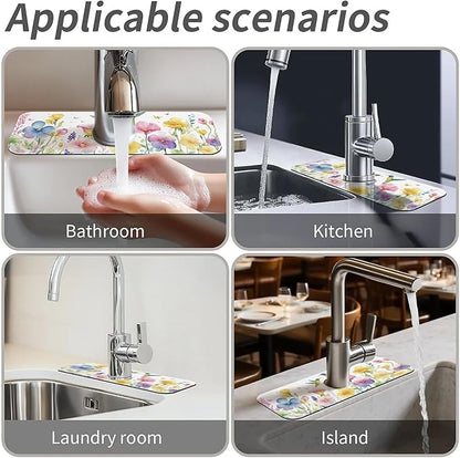 Kitchen Sink Splash Guard，Spring-flowers