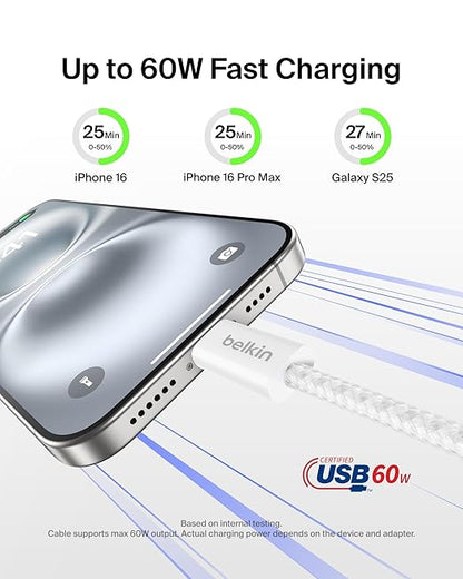 Belkin USB C to USB C Cable 2-Pack, 60W