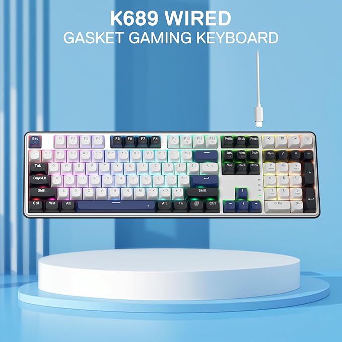 Redragon K689 Wired Gasket RGB Gaming Keyboard, 108 Keys Mechanical Keyboard