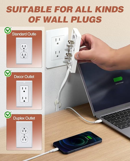 Saker Outlet Cover Extension Cord | 8ft Flat Extension Cord
