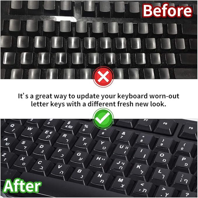 Hebrew-English Keyboard Stickers
