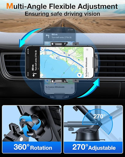 HTU 2025 Upgraded Car Phone Holder 【Safety Certs & No Smell】 Cell Phone Holder