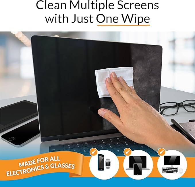 Screen Cleaner Wipes by iCloth – Individually Wrapped – Travel Size –