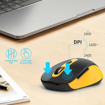 Wireless Mouse for Laptop, Chromebook, Silent Wireless Mouse