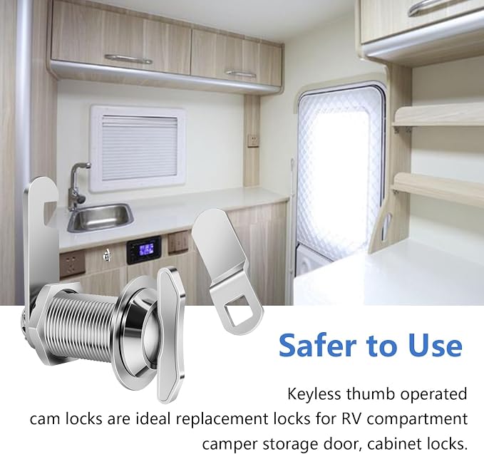 Thumb Operated Offset Cam Lock, 1-1/8” Cylinder Fits on 7/8” Max Door Thickness