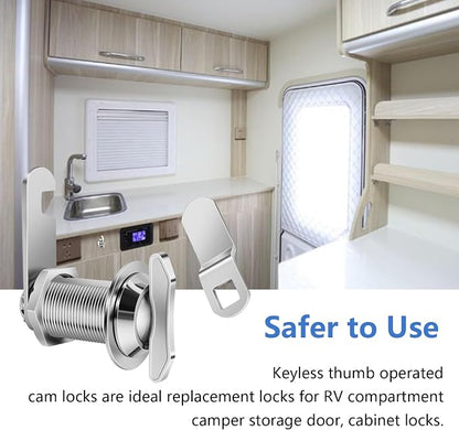 Thumb Operated Offset Cam Lock, 1-1/8” Cylinder Fits on 7/8” Max Door Thickness