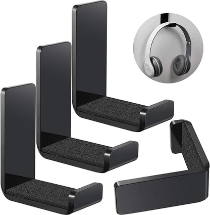 Weewooday 4 Pieces Headphone Hanger Holder Desk Adhesive Headphone Hook Wall
