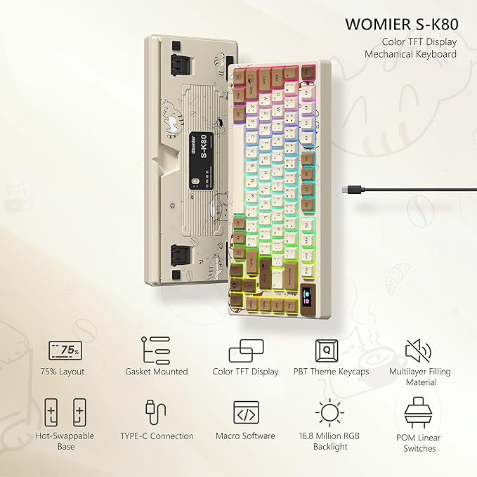 Womier SK80 Retro 75% Keyboard