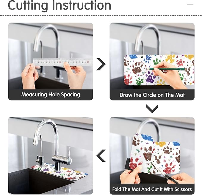 Kitchen Sink Splash Guard 1 PC 30 Inch Sink Faucet Mat Splash Guard