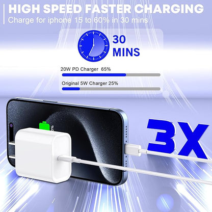Fast Charger for iPhone 16/15 Charger, 10FT Extra Long Fast Charging 3Pack