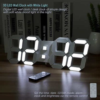 KOSUMOSU Wall Clock 15" 3D LED Digital Clock